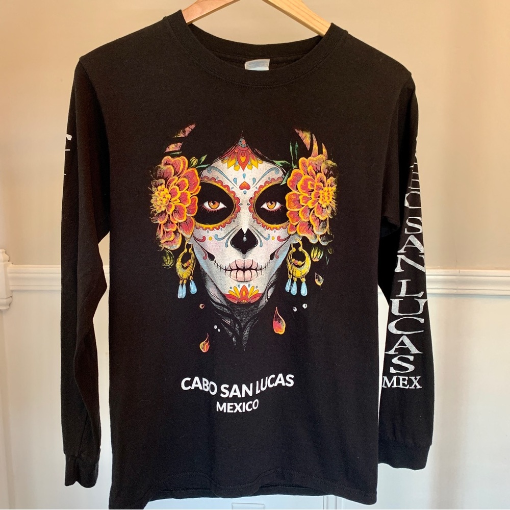 CABOS SAN LUCAS MEXICO Day of the Dead Long Sleeve T-Shirt Size Small